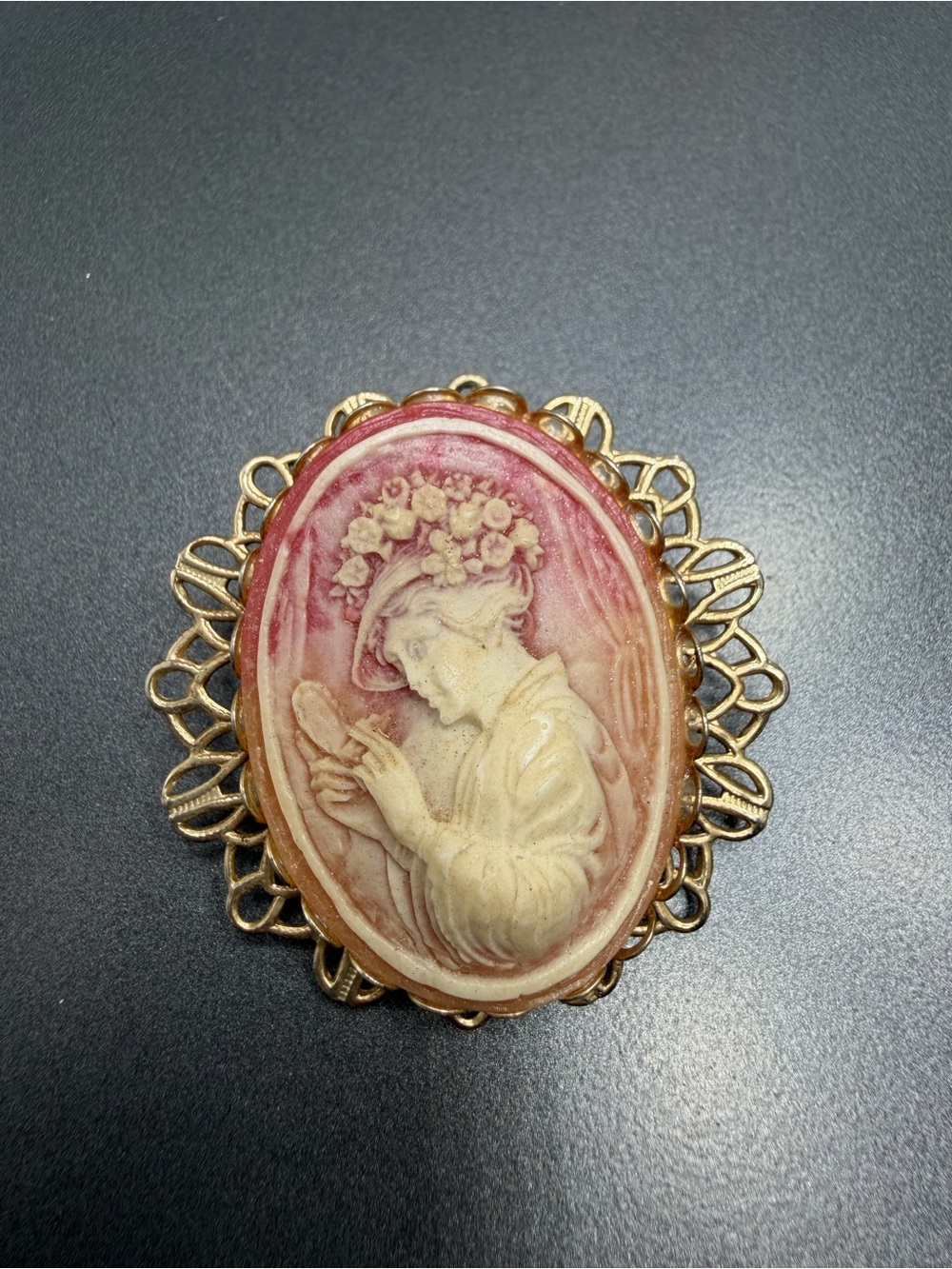 Vintage Portrait Cameo Brooch #11CAM